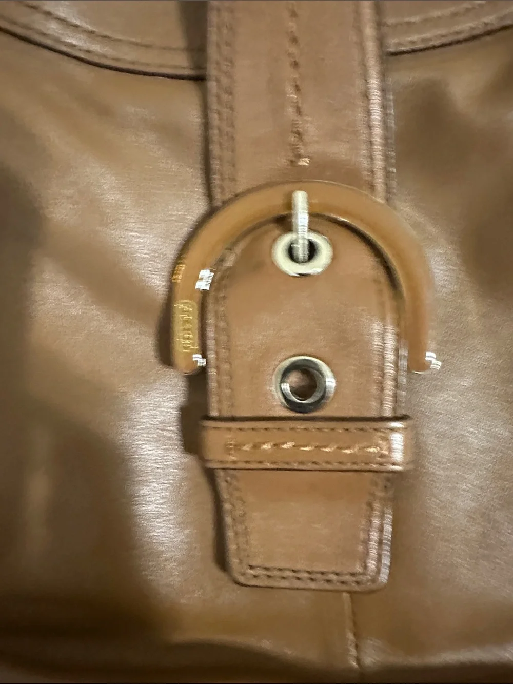 Coach Leather Hobo Shoulder Bag in Cognac Brown